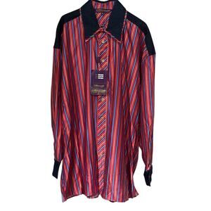 Silversilk 3X Purple Label Men Hip Hop Big Tall Print All Over Button Shirt NEW